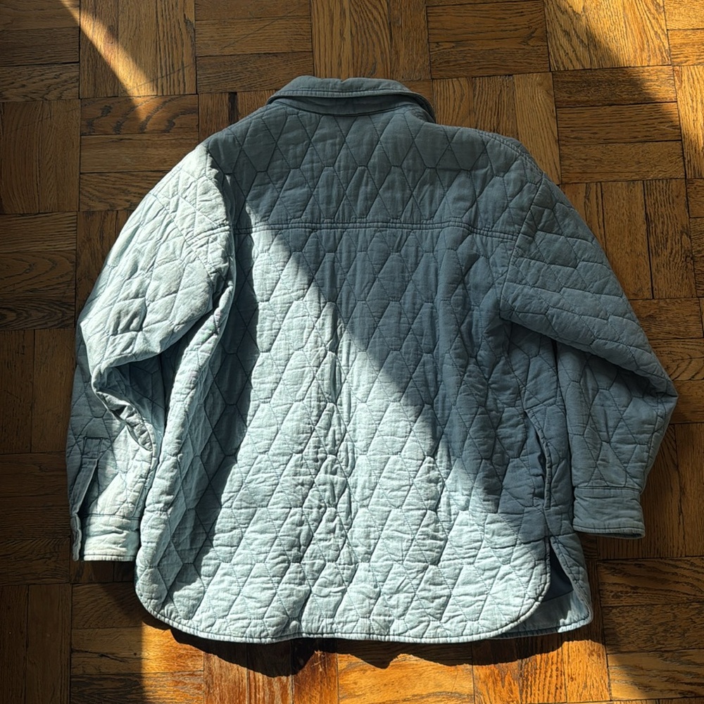 Zara denim Quilted Shirt Jacket - Picture 4 of 8
